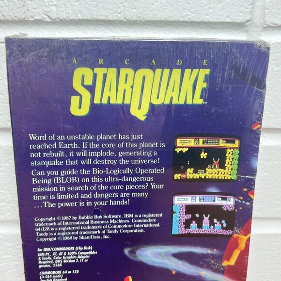 STARQUAKE Arcade Game 1987 NEW SEALED Commodore 64/128 Share Data - Picture 5 of 10